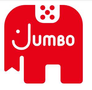 roter Elefant, mit/ohne weißen Rahmen, J von Jumbo gebildet durch Maul des Elefanten, gebogen und nicht gerade wie in JUM003. Neu 2020, 5 Punkte in Satteldecke