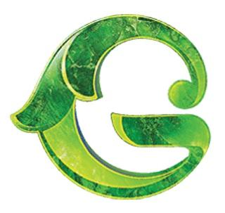 grün schattierte Ranke ähnlich Buchstabe G