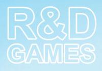 Rechteckrahmen aus Doppellinie, darin R&D darunter GAMES in Großbuchstaben, Doppellinien