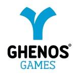 geschwungenes Y, blau,fett, darunter GHENOS schwarz, darunter GAMES blau, kleiner, dünn -auch andere Farbstelungen oder einfarbig