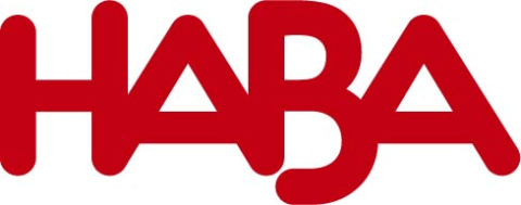 HABA in roten Grossbuchstaben, Bnterer bogen von B nach wie vor unterhalb der Zeile, aber nun offen und nicht ins A hochgezogen