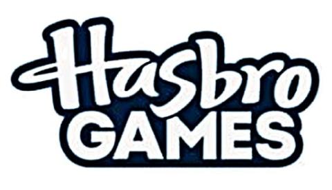 Hasbro in weiß, Standard-Sxchriftzug, darunter GAMES, alles auf dunklem Hintergrund mit Silhouette entsprechend Schrift