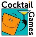 blaues Quadrat, darin oranges Quadrat schräg mit Gesicht, rechts davon handähnliche  Symbol mit Cocktailglas; über Quadrat Cocktail, rechts davon vertikal Games