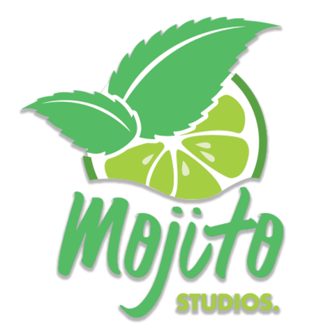 Blatt in Grünschattierungen, darunter Mojito in grasgrün, unter uto STUDIOS. In gelbgrünm