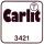 weißes Quadrat in gerundetem schwarzen Rahmen, darin im oberen Drittel Carlit, eine Armbrust in () als I-Punkt, mit oder ohne Artikelnr