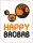 Drei Kreise schwarz, klein-mittel-groß - darin Keim orange, Setzling und Baum schwarz auf orange, darunter HAPPY orange, BAOBAB schwarz, alles in weißem Rechteck, Ecke links unten rechts oben gerundet