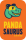 ab 2020, Oranges Rechteck,hoch,Rundecken,darin Saurierkopf grün,blau gerandet,blaue Haare,gelbes Auge,offenes Maul gelb, blauer Rand. Darunter PANDA gelb, SAURUS blau, GAMES rechtsbündig mit Saurus,klein, gelb