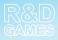 Rechteckrahmen aus Doppellinie, darin R&D darunter GAMES in Großbuchstaben, Doppellinien
