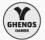 Im weißen Kreis ein geschwungenes Y, darunter Ghenos, darunter games, alles in weiß