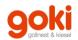 goki in roten Kleinbuchstaben, darunter neben Unterstrich vom g: gollnest & kiesel, grau