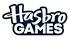 Hasbro in weiß, Standard-Sxchriftzug, darunter GAMES, alles auf dunklem Hintergrund mit Silhouette entsprechend Schrift