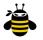 Stilisierte Hummel mit Ninja-Augenbinde in weißem Kreis