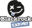Schwarzer Fleck wie gesicht mit x und - als auge, Bogen als Mund, Fleck als Zunge, darunter Blackrock weiß auf schwarz, darunter Export weiß auf grau
