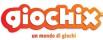 giochix oder giochix.it auf weißem Hintergrund, der den Konturen der Buchstaben folgt, darunter  "un mondo di giochi"