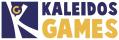 K aus KLD001, daneben KALEIDOS blau, unter Kaleidos GAMES gelb, größer, allles in weißem Rechteck